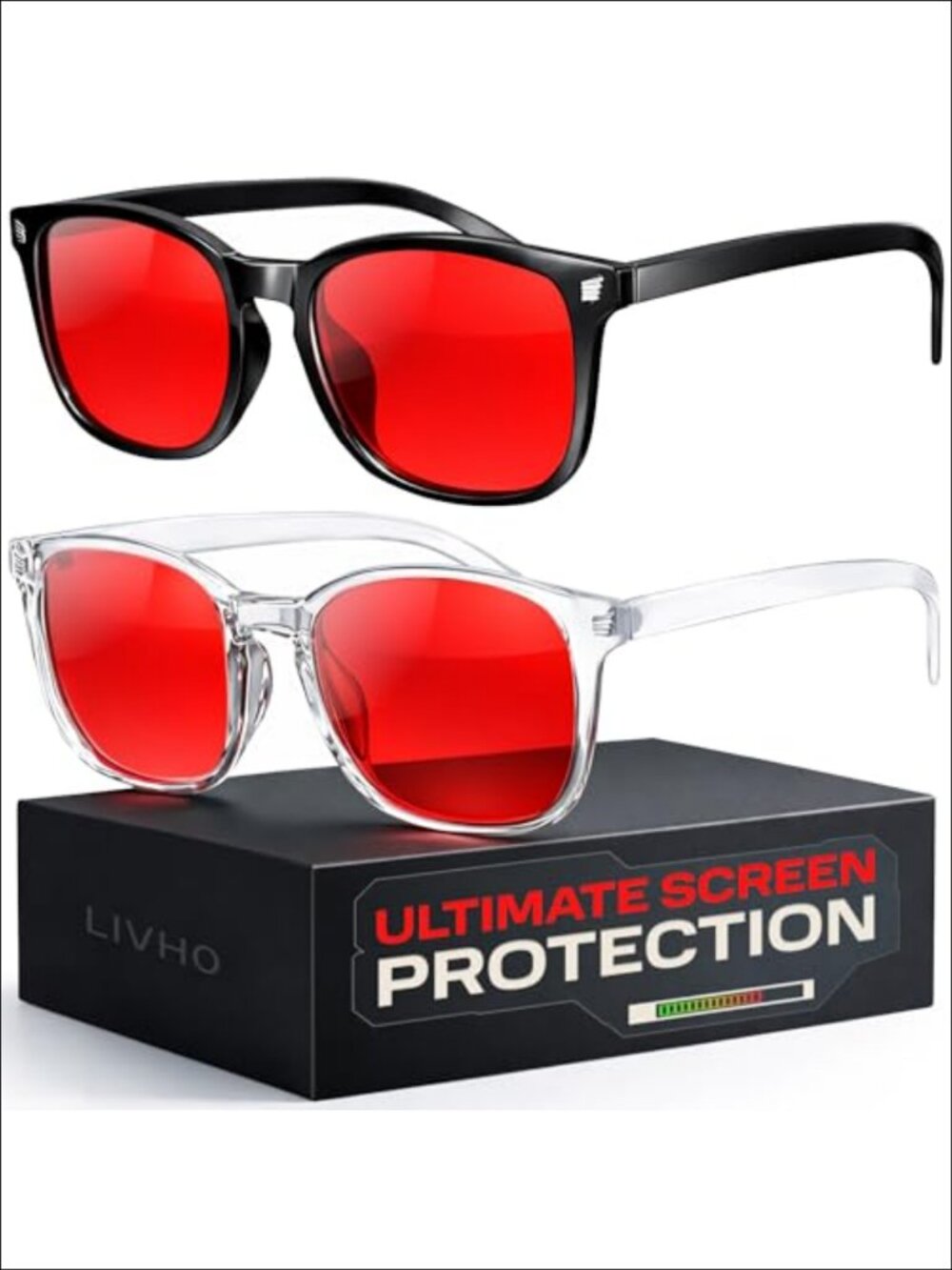 Blue Light Blocking Glasses Red Lenses Anti Glare Computer Gaming